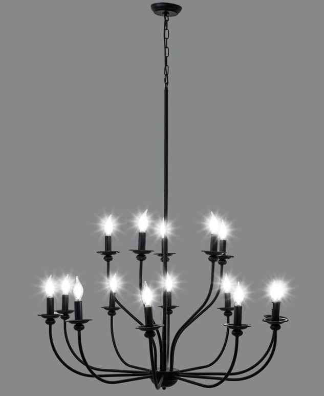 YHD Whitmore Black 15-Light Chandelier-2