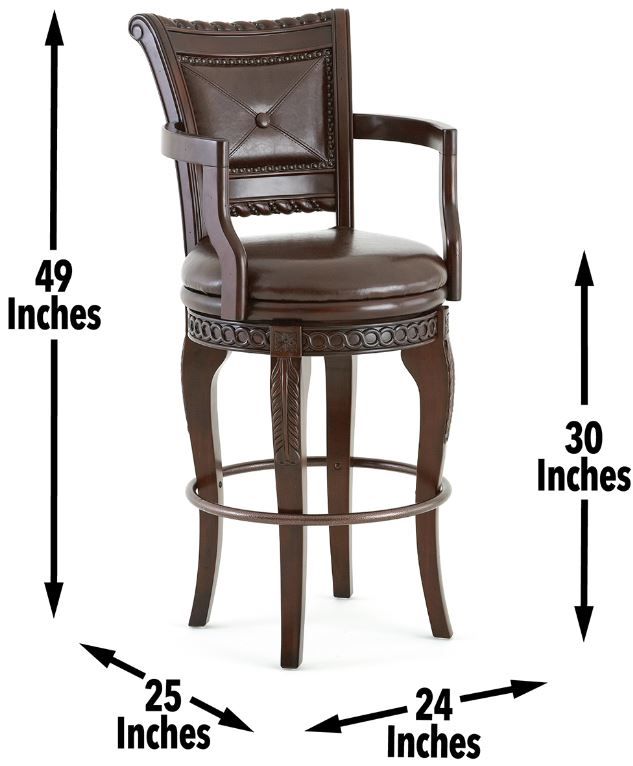 Steve Silver Co. Antoinette Brown Swivel Bar Stool-2