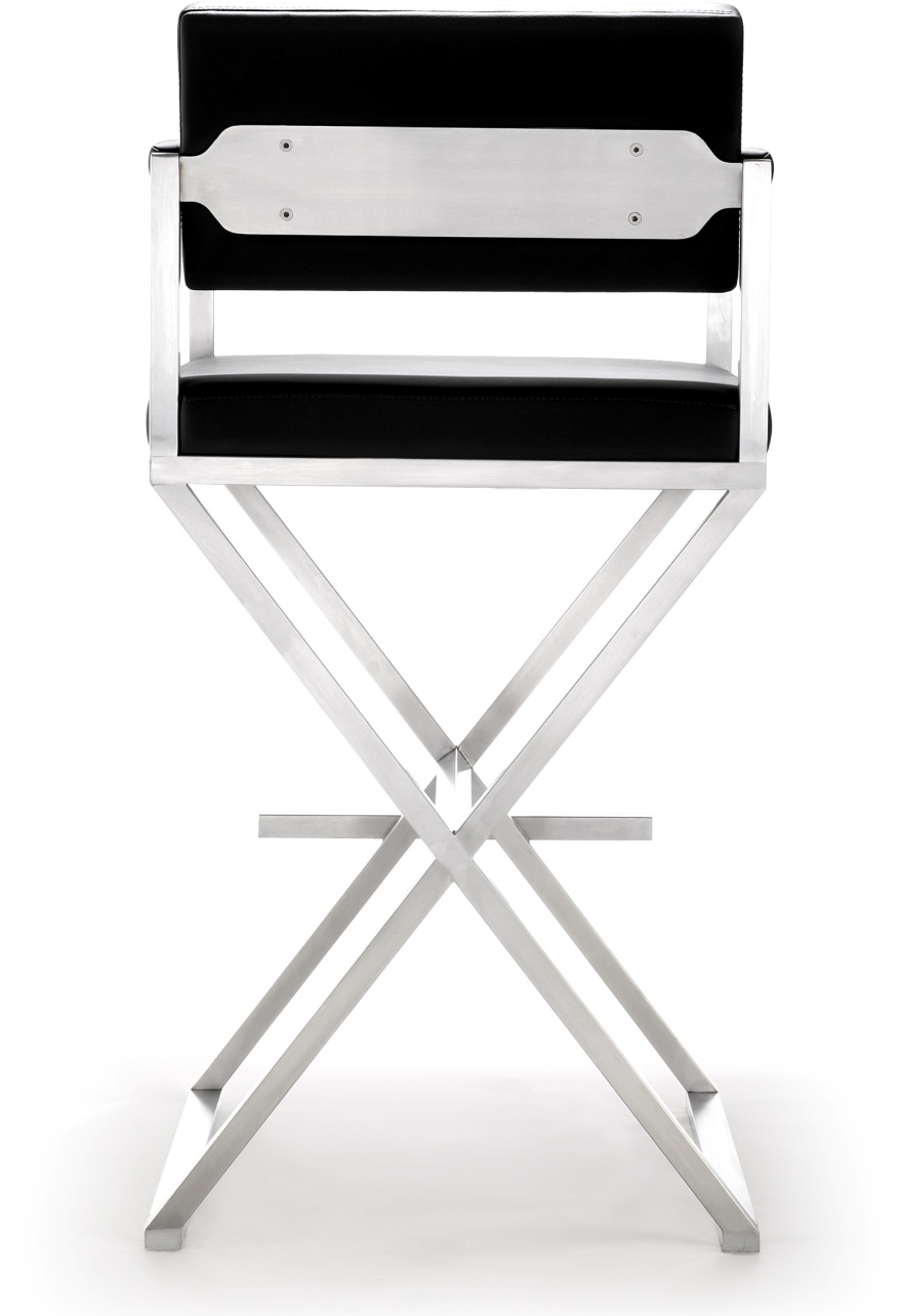 Director Black Steel Bar Stool - Thumbnail 2