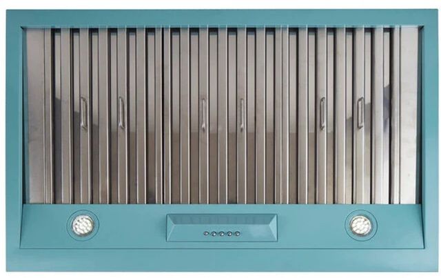 Unique® Appliances Classic Retro 36" Ocean Mist Turquoise Under Cabinet Range Hood-2