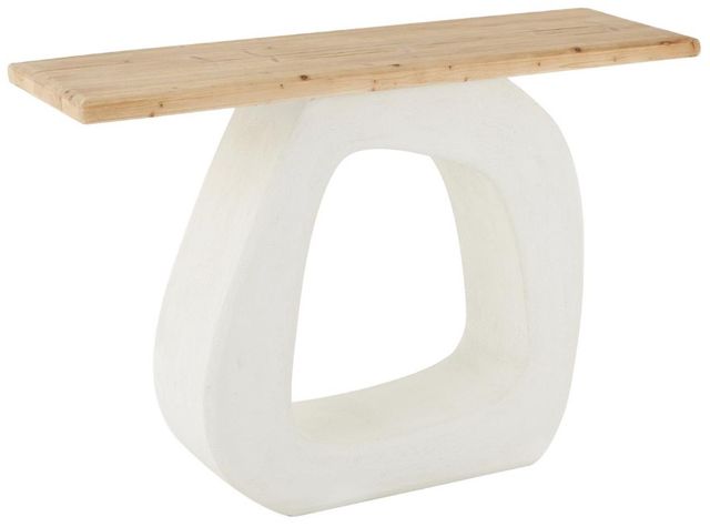 Deco Marche Brown Console Table with White Base-0