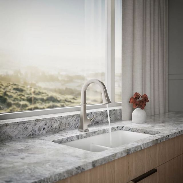KOHLER® Riff® Vibrant Stainless Touchless Kitchen Sink Faucet with 3-Function Sprayhead-2