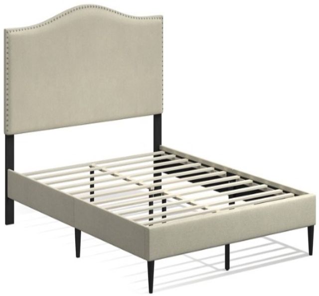American Wholesale Furniture Carrington Beige Queen Upholstered Bed-2