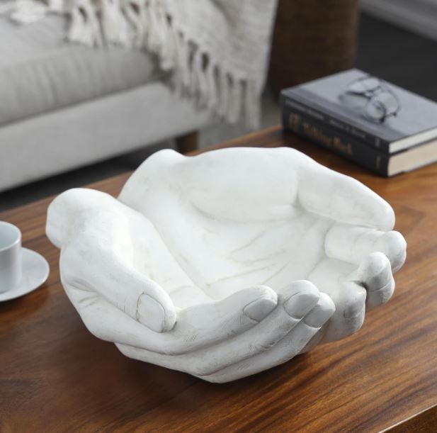 Deco Marche White Hands Open Decorative Sculpture-4