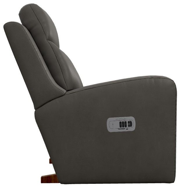 La-Z-Boy® Emmons Pewter Leather Power Rocking Recliner with Headrest-3