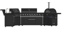 FORNO® Alta Qualita 5 Burner 176" Black Outdoor Kitchen Kit