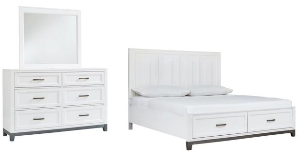 Benchcraft® Brynburg 3-Piece White King Storage Panel Bed Set-0
