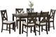 Elements International Alvin 7-Piece Espresso/White Gray Dining Table Set-0