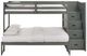 Elements International Sami Gray Twin Over Full Bunk and Loft Bed with Drawer Steps-2