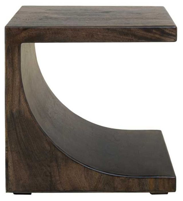 International Furniture Direct Dark Mezquite Black End Table-1
