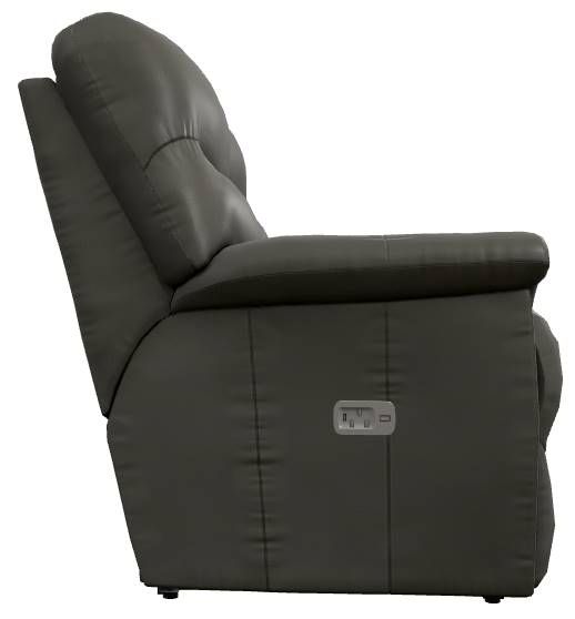 La-Z-Boy® James Charcoal Leather Power Reclining Loveseat with Headrest and Lumbar-2