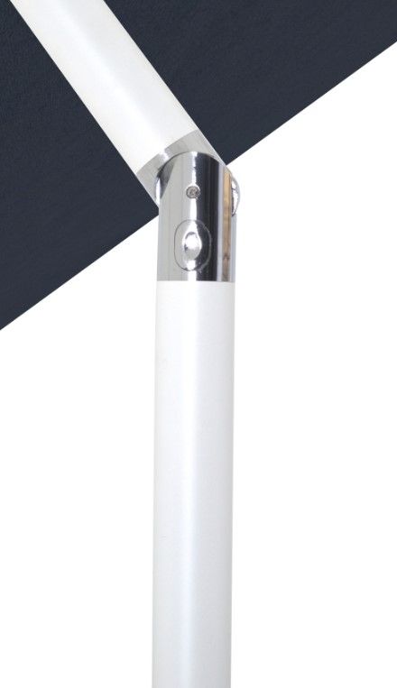 Meridian Furniture Fiji Gray/Matte White/Teak Aluminum Outdoor Patio Umbrella and Base-4
