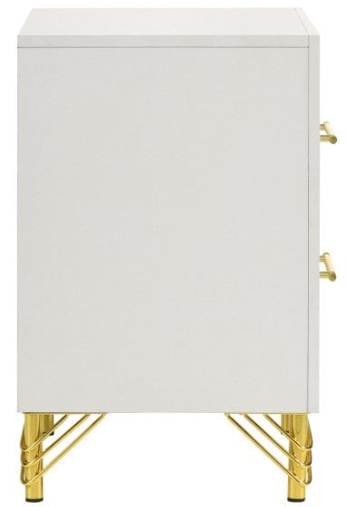 Coaster® Lucia White 2-Drawer Nightstand-3