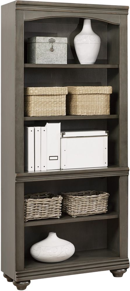 aspenhome® Oxford Peppercorn Open Bookcase-0