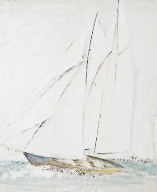 Stylecraft Sailing Away I Gray/Off-White Wall Art-1