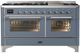 Ilve® Majestic III 60" Blue Gray Pro Style Dual Fuel Liquid Propane Range with Triple Glass Door and Chrome Trim-0