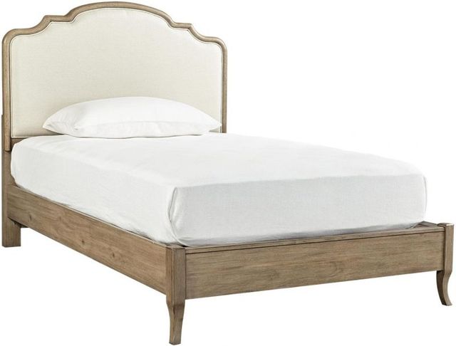 aspenhome® Provence Patine Queen Upholstered Panel Bed-0