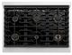 ZLINE Paramount Series Autograph Edition 36" Satin Stainless Steel Gas Cooktop with Polished Gold Accents-2