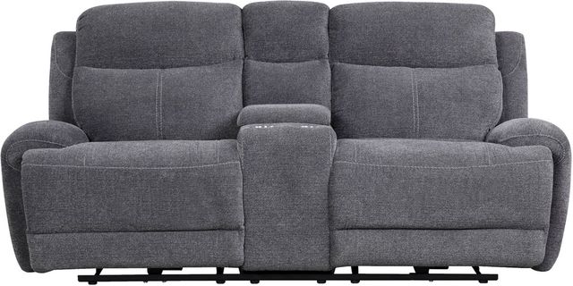 Parker House® Bowie Bizmark Grey Power Console Loveseat-0