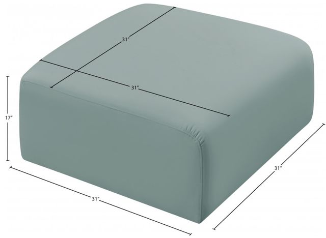 Meridian Furniture Arc Mint Green Vegan Leather Ottoman-3