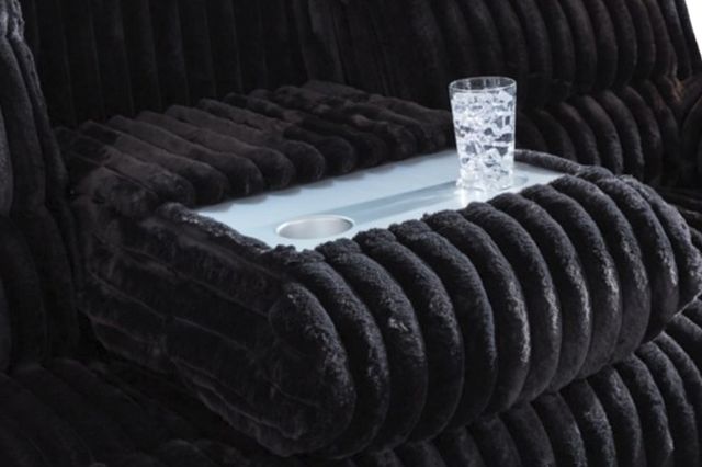 Signature Design by Ashley® Technique Onyx Power Reclining Sofa with Drop Down Table-4