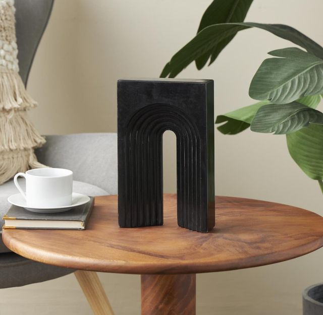 Deco Marche Black Rectangular Geometric Sculpture-4