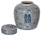 A & B Home Blue/White Berit Lidded Jar-1
