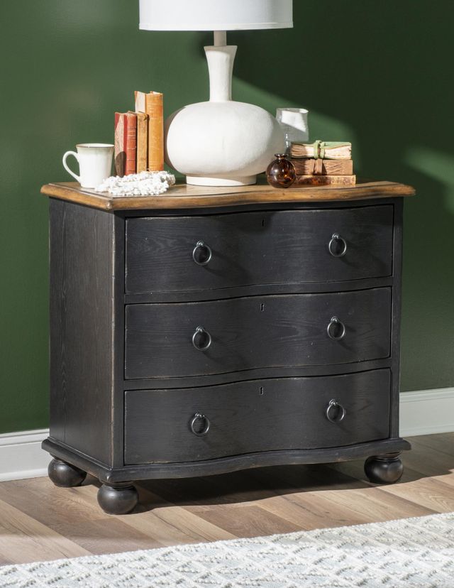 Legacy Classic Vintage Market Barnwood Oak/Kettle Black 3-Drawer Chest-3