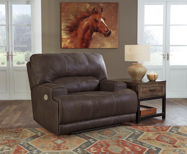 Signature Design by Ashley® Kitching Java Wide Seat Power Recliner-2