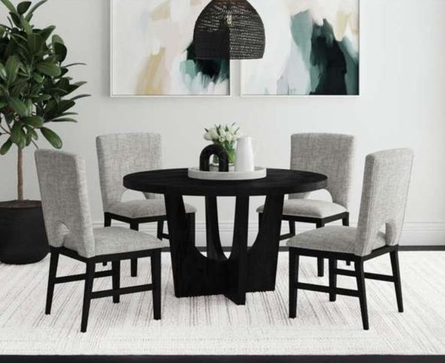 Elements International Oregon Black Dining Table-1