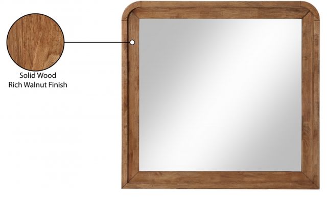 Meridian Furniture Fluted Walnut Mirror-3