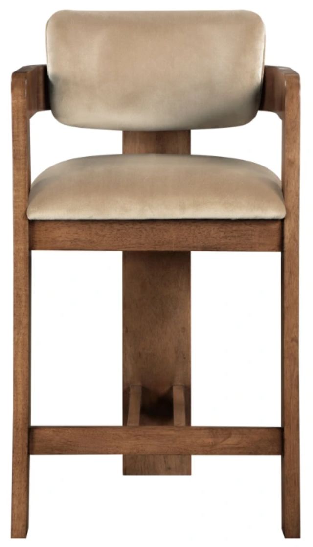 Meridian Furniture Sacha Beige/Brown Upholstered Counter Stool-1