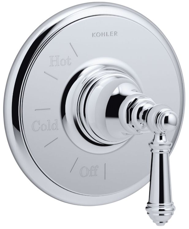 KOHLER® Artifacts® Rite-Temp® Polished Chrome Valve Trim with Lever Handle-0