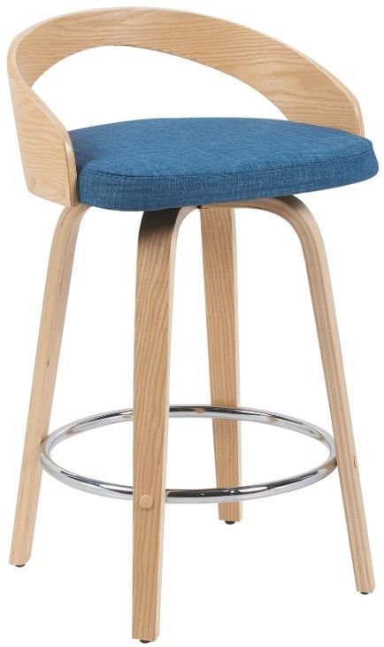 Armen Living Sonia Blue/Oak Counter Stool-0