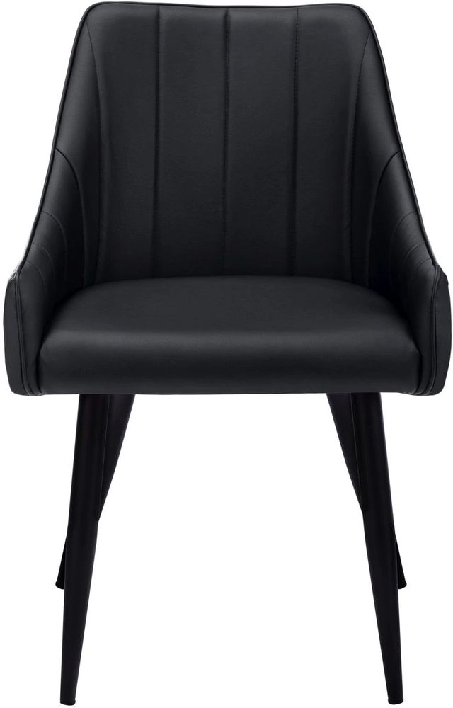 Monarch Specialties Inc. 2-Piece Black Arm Chair Set with Integrated Arms and Black Metal Legs-1