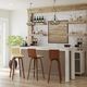 Armen Living Vienna 2-Piece Cream/Walnut Swivel Barstool Set-1