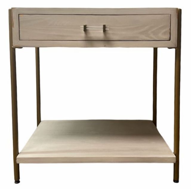 Million Dollar Rustic Nero White Nightstand-0