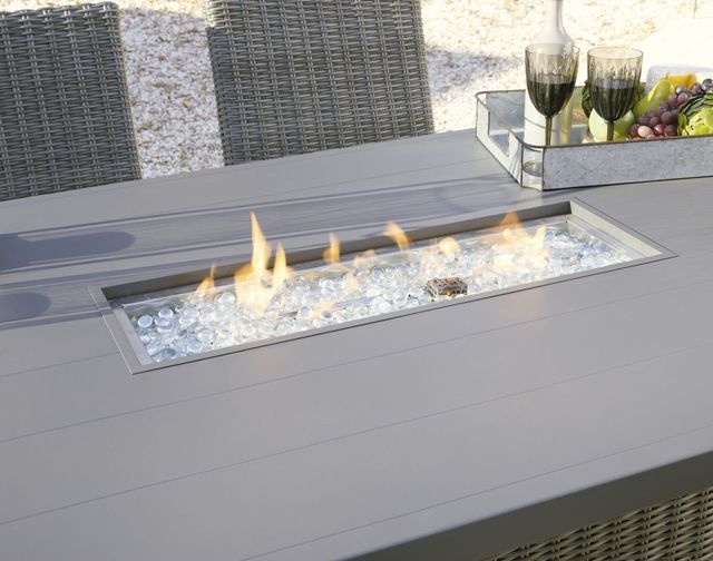 Signature Design by Ashley® Palazzo Gray Outdoor Bar Table with Fire Pit-3