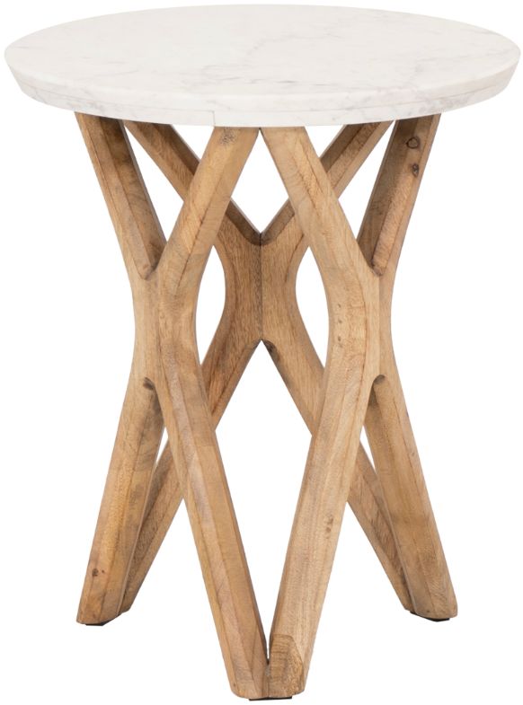 Coast2Coast Home™ Almeda White Accent Table with Natural Base-0