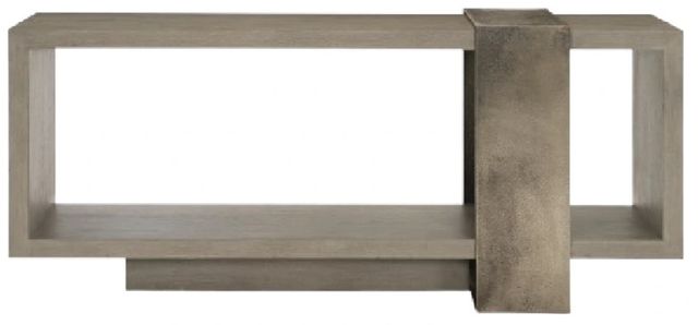 Bernhardt Linea Cerused Greige/Textured Graphite Console Table-2