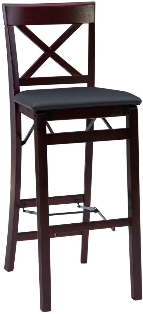 Linon Triena Merlot X Back Folding Stool-0