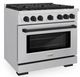 ZLINE Autograph Edition 36" Stainless Steel Pro Style Gas Range with 6 Burner Cooktop and Matte Black Accents-3