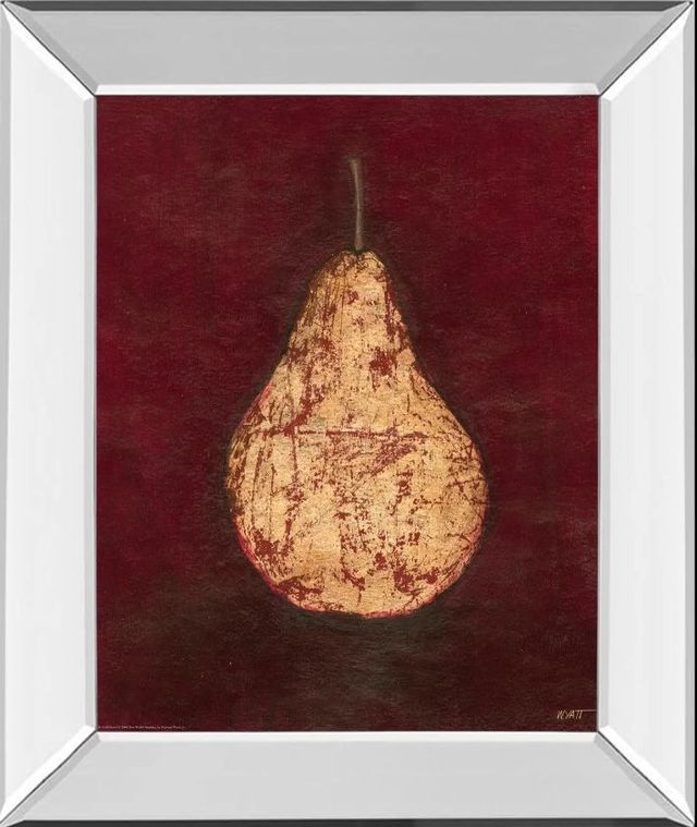 Classy Art Gold Pear by Norman Wyatt, Jr. Mirror Framed Wall Art-0
