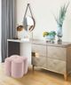 Meridian Furniture Clover Pink Velvet Ottoman-2
