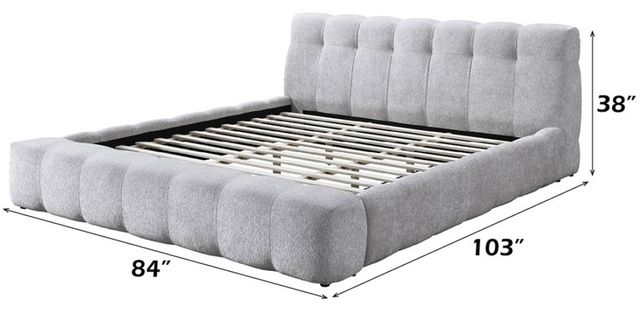 ACME Furniture Hannah Gray Queen Upholstered Panel Bed-2