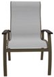 Telescope Casual Belle Isle Abalone/Beachwood Aluminum/Fabric Outdoor Sling Supreme Arm Chair with Chestnut Rustic Polymer Arm Accent-1