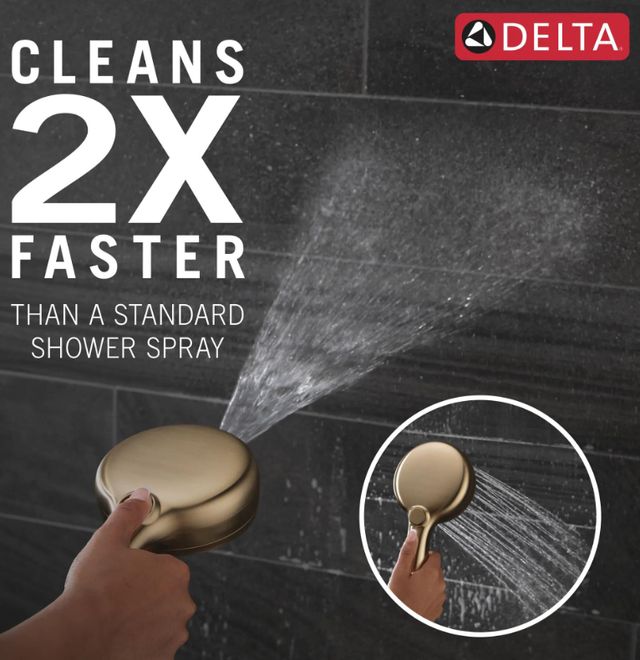 Delta Lumicoat® Champagne Bronze 7-Setting Slide Bar Hand Shower with Cleaning Spray-4