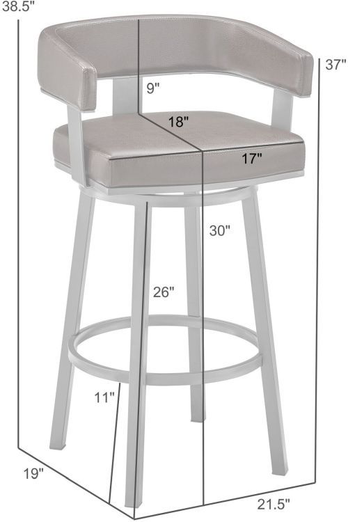 Armen Living Lorin Black Bar Stool-2