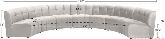 Meridian Furniture Limitless 7-Piece Cream Velvet Modular Sectional-3