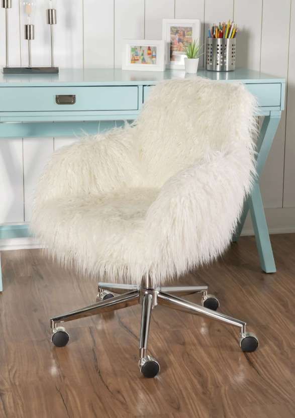 Linon Fiona White Office Chair-3